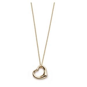 Tiffany & Co. 18K Open Heart Pendant Necklace